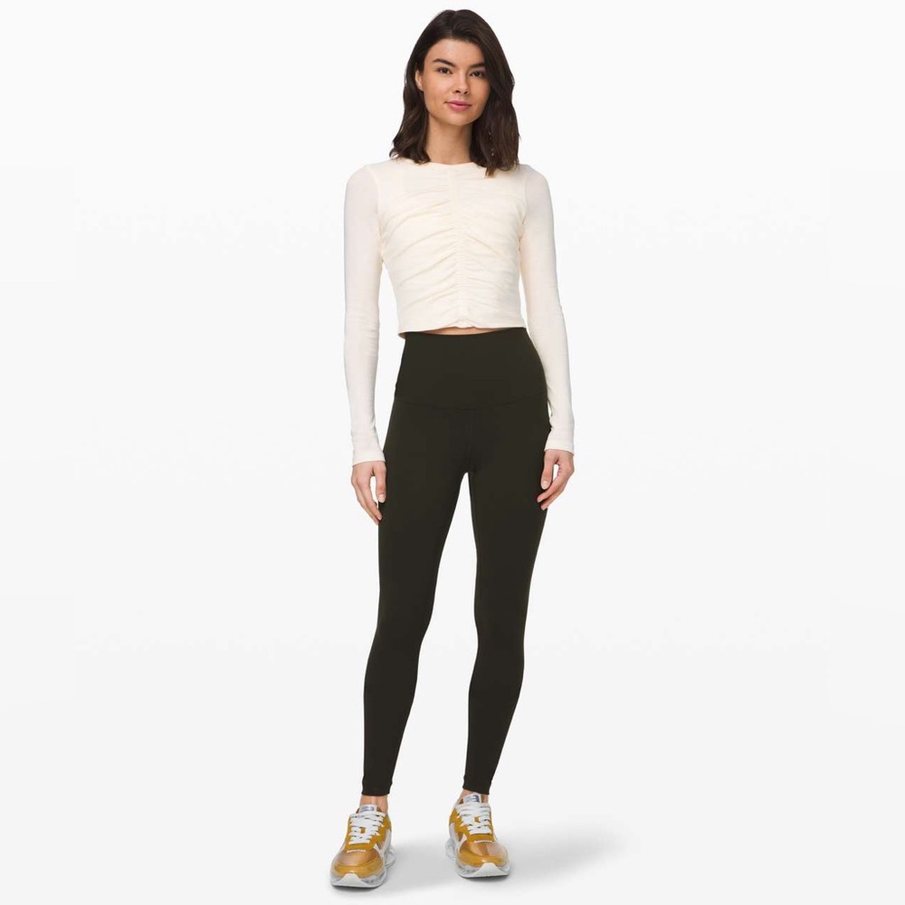 Lululemon Find your Feeling Long Sleeve Gathered Ruched Crop Top Activewear Gym - Picture 3 of 12